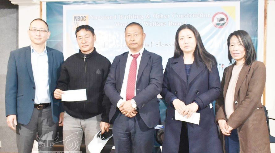 Officials during the launch of NBOCWWB Media Fellowship 2023 held at DIPR Conference Hall, Kohima on January 13. (DIPR Photo)